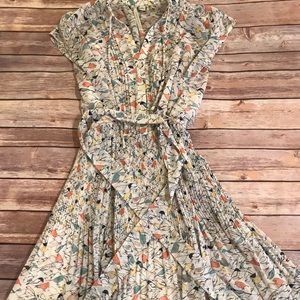 LC bird print casual dress 💚